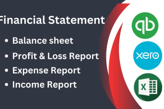 create financial statements, balance sheet, profit and loss report in quickbooks