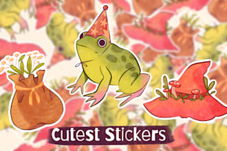 create a cute unique stickers for you