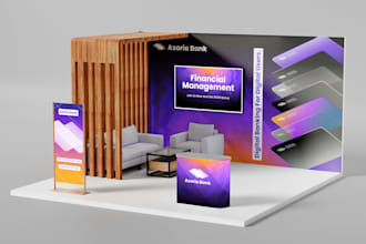 design 3d trade show booth, exhibition booth, kiosk