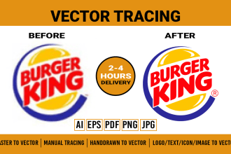high quality vector tracing logo, raster to vector or image tracing quickly