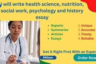 write health science, psychology and history essays