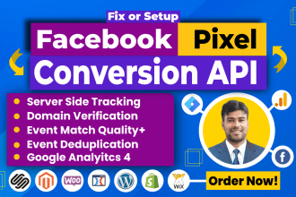 setup facebook pixel conversion API, fix meta pixel, server side tracking by GTM