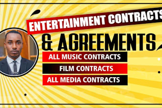 review or draft music and entertainment contracts agreements