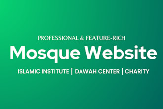 create the best mosque website, donation, charity website