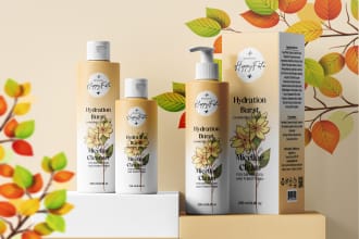 do eye catching skincare cosmetic packaging, label design, and cbd label