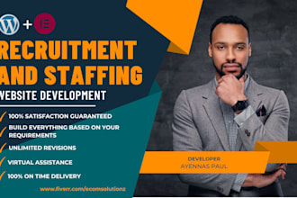build professional recruitment website, job board agency, staffing website