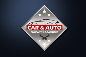 create automotive auto detailing and car wash logo design