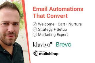 set up klaviyo, brevo, mailchimp flows for e commerce email marketing