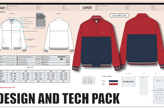 do fashion technical drawing and clothing apparel tech pack