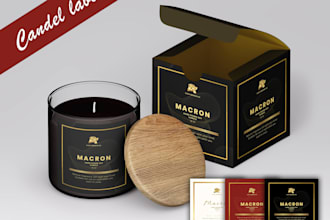 candle box packaging design and candle label design