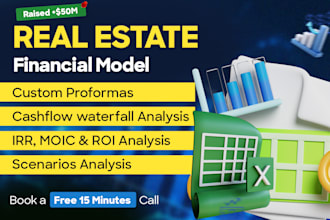 create custom real estate financial model with irr , cashflow waterfall analysis