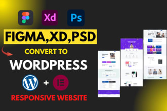 convert xd, PSD, figma to wordpress using elementor pro