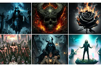 create metal or rock album cover art fast using ai