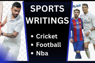 write SEO optimize sports articles on football, cricket, and nba