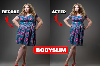 do body slimming, remove double chin and retouching