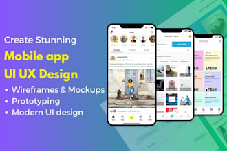 design modern mobile app ui ux designs on figma and adobexd