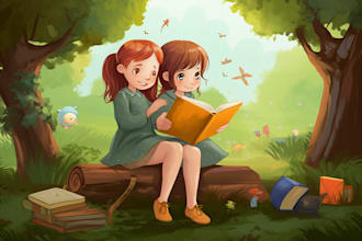 high resolution children story book illustration