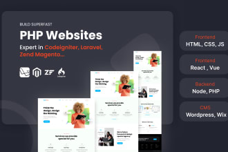 build a website in PHP laravel october cms zend codeigniter