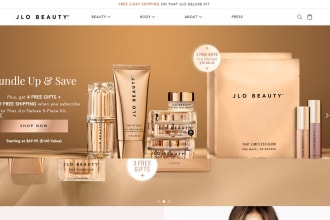 design beauty website, shopify beauty store, makeup store and skincare