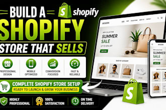 build shopify store, create shopify website, shopify store setup
