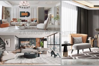 do interior design, with 3d visualization and rendering