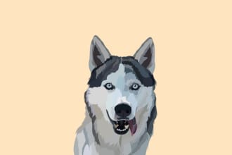 draw custom pet portrait and illustration of cat and dog