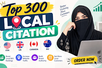 do top 300 USA, canada UK au local citations and directories for local SEO