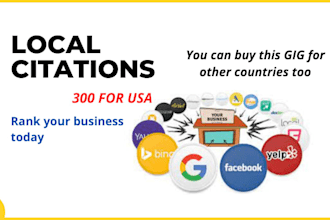 do top 300 USA, canada UK au local citations and directories for local SEO