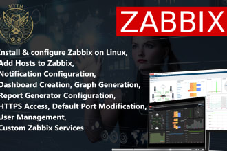 install configure zabbix linux notification dashboard graph report https config