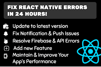 fix errors or bugs and also update your react native app
