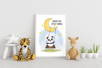 design cute kids nursery wall art for etsy and other