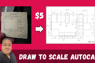 draw your design to scale in autocad in 24 hours