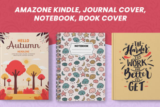 do journal, planner, composition notebook cover and interior pages design