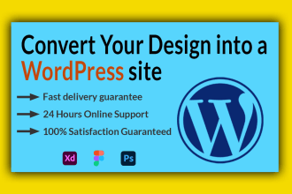 convert PSD, figma, xd to wordpress using elementor