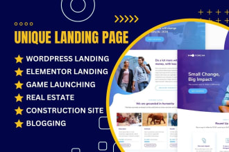 design a unique, modern landing page for your business