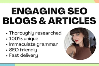 write SEO blog posts, articles or web content
