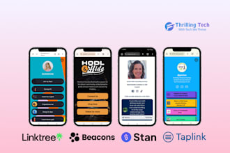 set up linktree, beacons, taplink, stan store, link in bio landing page