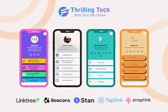 set up linktree, beacons, taplink, stan store, link in bio landing page