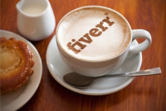 put your logo, text or picture in a coffee cup with coffee powder