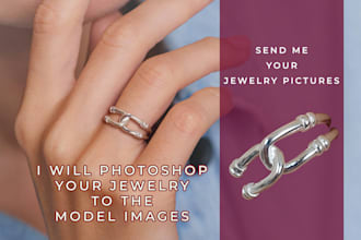 put and place your rings or jewellery on the model images with photoshop
