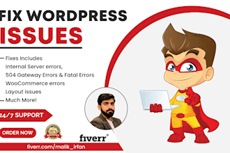 do wordpress bug fix, woocommerce bug fix, wordpress custom coding, elementor