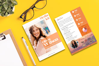 design professional media kit, press kit, epk, rate card or ugc in canva