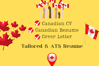 write professional canadian style resume, cover letter