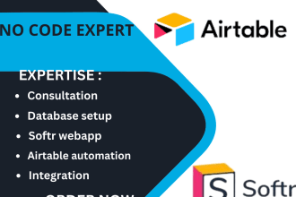 setup airtable database aitable automation airtable softr website data entry