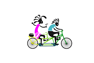design lovely extremely good bike and cartoon logo