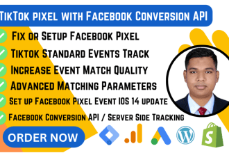 tiktok pixel facebook conversion API ga4 ecommerce tracking google analytics