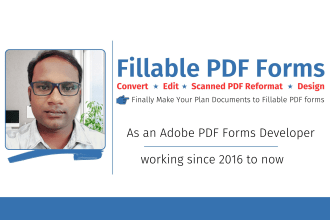 create fillable pdf form or design an adobe PDF interactive forms