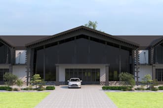 design house exterior 3d warehouse, fulfillment center