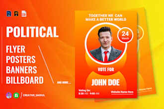 do urgent political poster banner leaflet flyer design for event