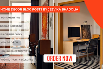 write home decor and interior blog articles with seo